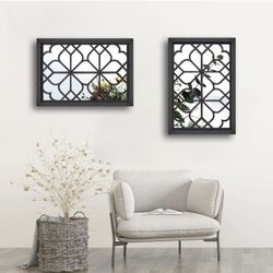 2 New Black Entry Wall Mirrors