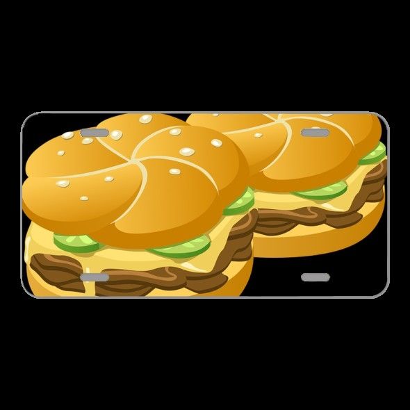 License Plate Novelty Car Front Burgers Fast Food Food Meal