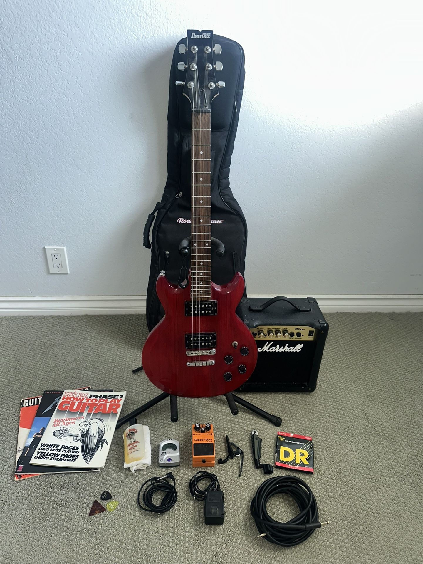 Ibanez GAX70 Gio Electric Guitar with Marshall Amp