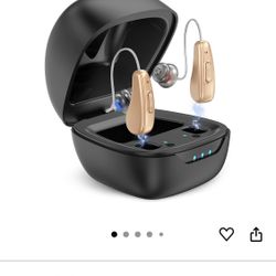 Hearing Aids for Seniors Rechargeable with Noise Cancelling, Hearing Amplifier with 5 Levels of Volume Adjustmen, Simple to Operate and Hear Clear Sou