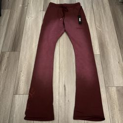 Civil Regime A Forever Rose Flare Fleece Pants Ox Blood Tonal Roses Size Small NWT