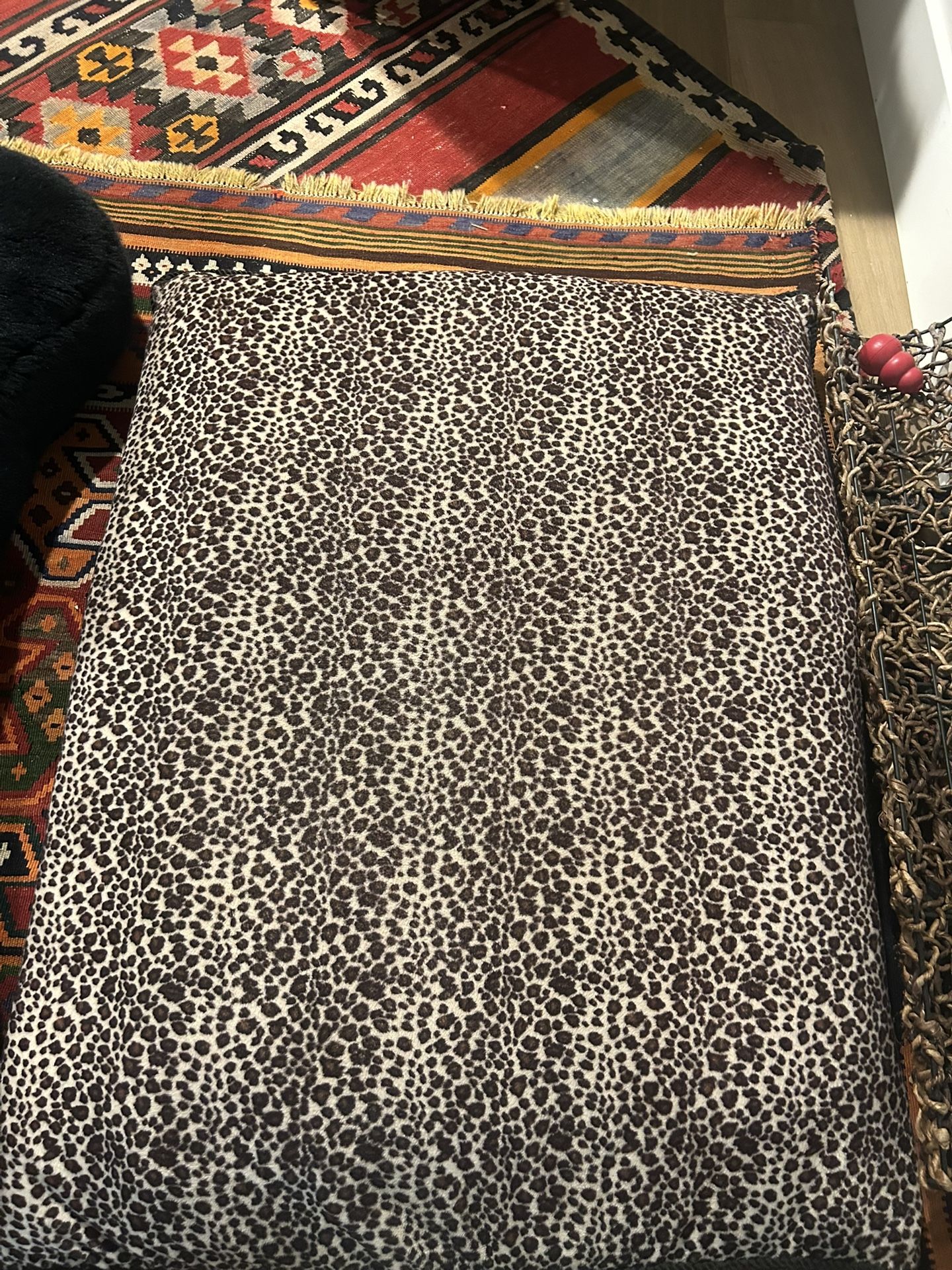 Animal Print Fur Dog Bed 33”x26”