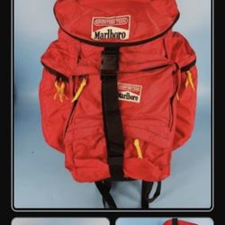 Vintage 90's Marlboro: Adventure Team Large Rucksack Hiking Backpack Camping 30"