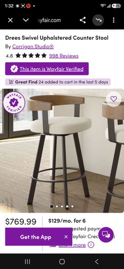 Corrigan Studio Drees Swivel Upholstered Counter Stool