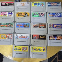18 Snes Famicom Games All Work Tested And Working 