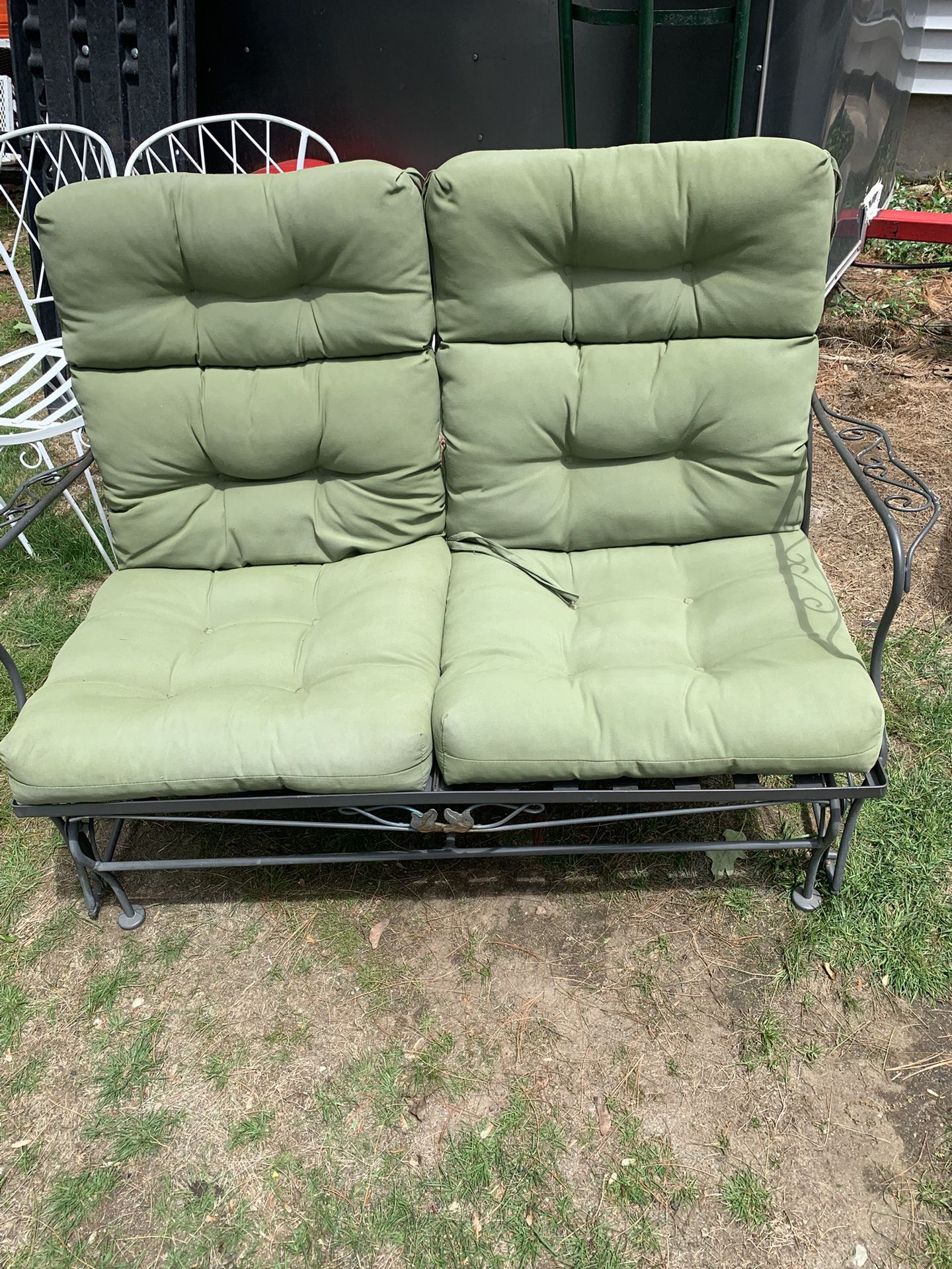 Vintage Wrought Iron Patio Glider