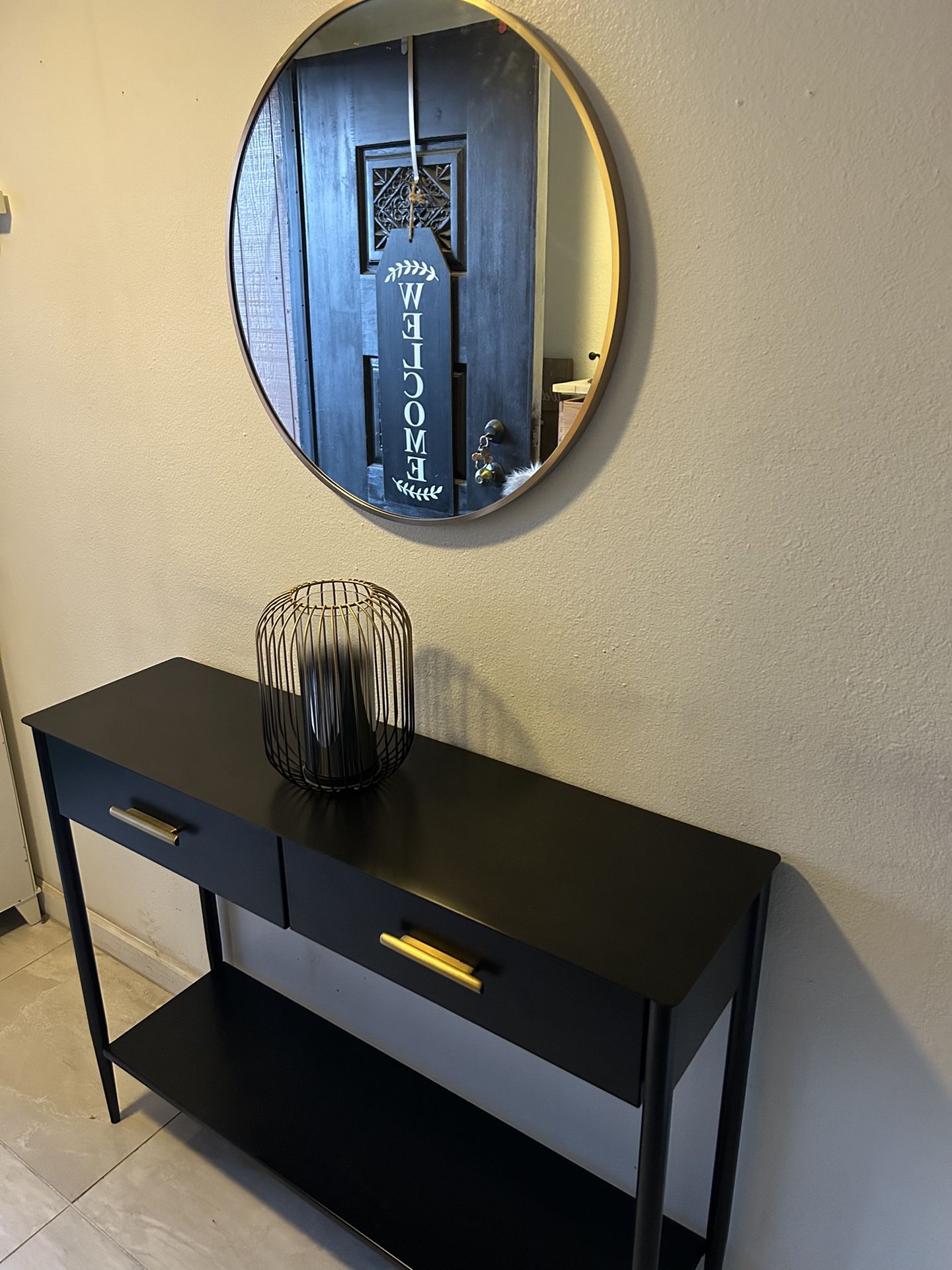 Williams Sonoma Entry Table & Mirror