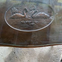 Grandma End Table. Hand Craved 