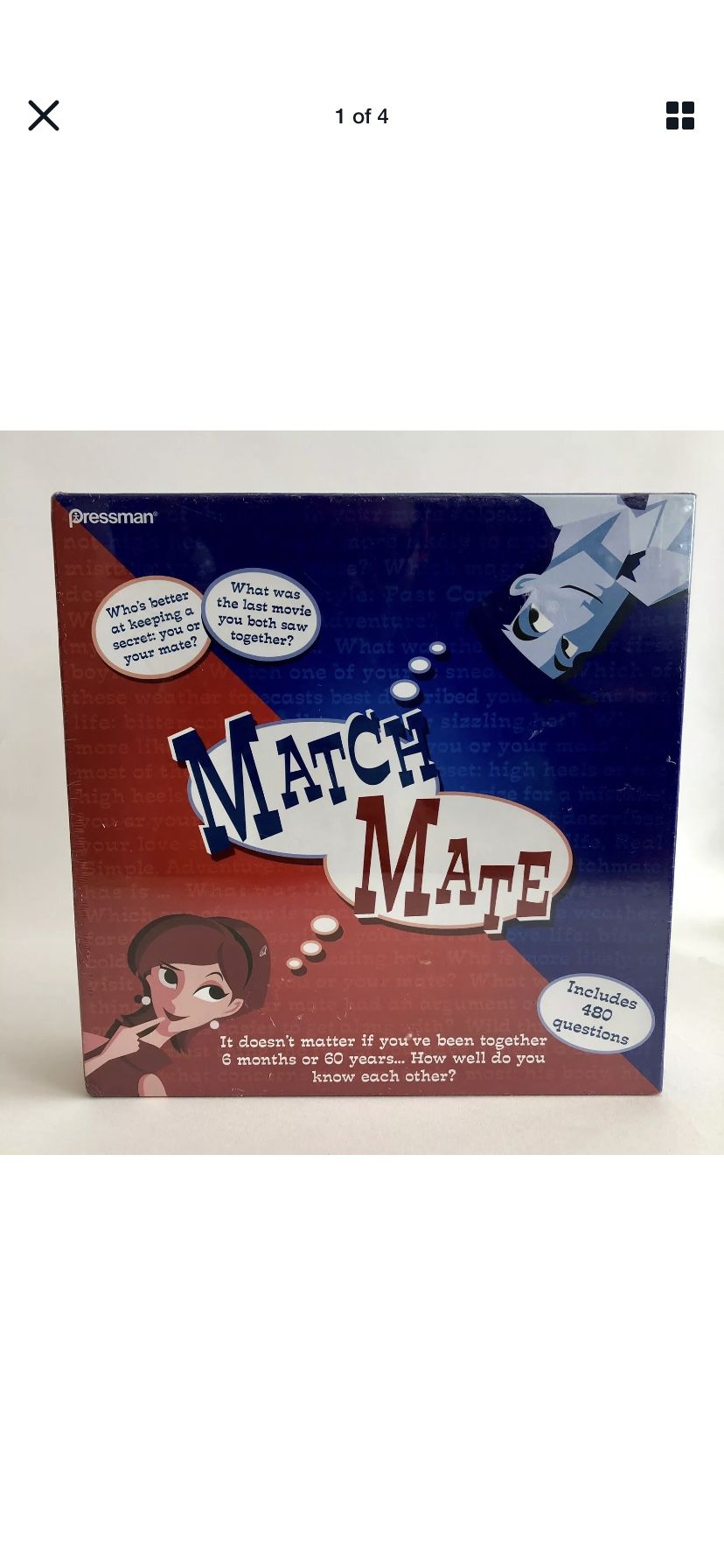 Match Mate Pressman Adult Couples Party Board Game NEW Sealed