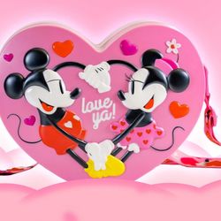 2025 Disney Parks Light Up Pink Heart Popcorn Bucket Valentines Day Love