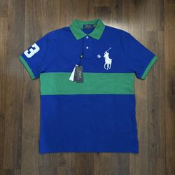 Polo Ralph Lauren Size Medium Custom Slim Fit Blue And Green Polo Ralph Lauren Polo