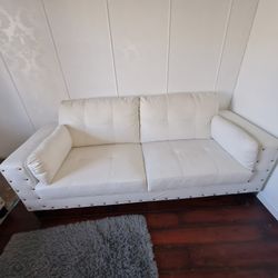 Like New White Modern Leather Couches 