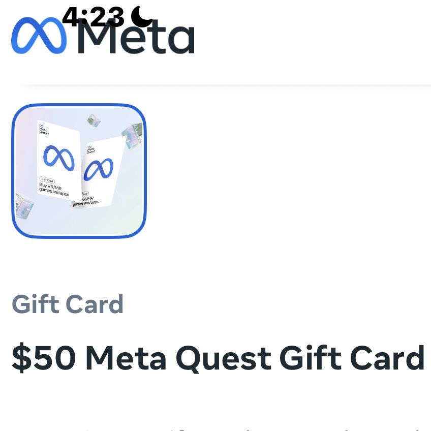 $50 Meta Quest Digital GIFT Card