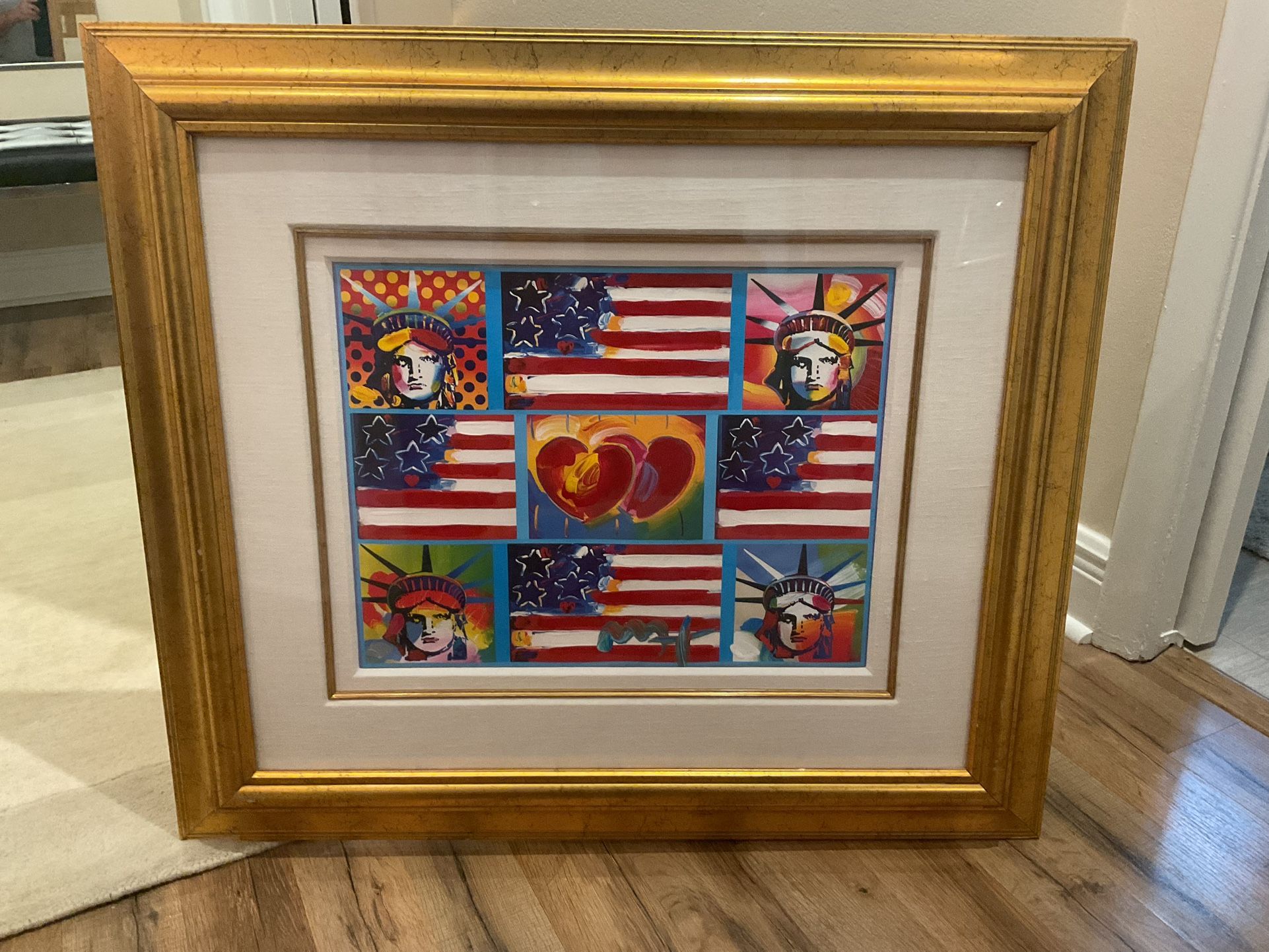 Peter Max Mixed Media 911 Series American Flag
