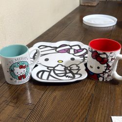 Hello kitty Mugs And Plate