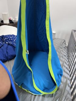 OUTREE Kids Pod Swing Seat, Cotton Child Hammock Swing Chair, Sensory Swing for Indoor and Outdoor Use, Blue