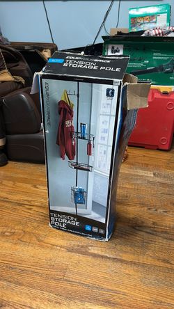 Space Black Tension Storage Pole in black