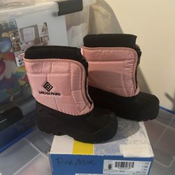 DREAM PAIRS Boys Girls Waterproof Winter Snow Boots - Size 9 - Black & Pink