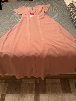 Blush Pink Maxi Dress with Flutter Sleeves