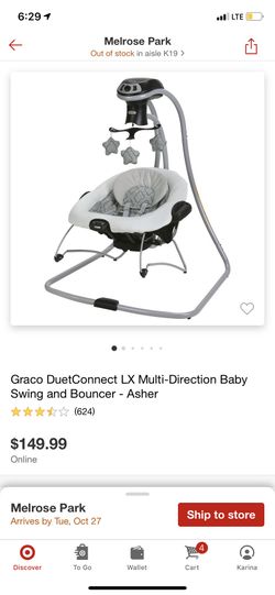 Graco DuetConnect LX Multi-Direction Baby Swing and Bouncer - Asher