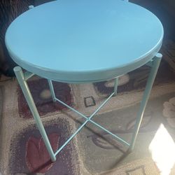 Metal Side End Table 20.5” H x 16” W  Reversible Tray Top