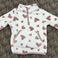 Nicole Miller New York Baby Sherpa Pullover – Heart Print Fleece (6–9 Months)  
