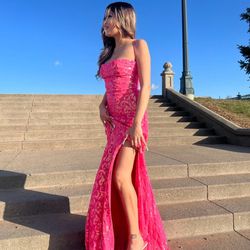 windsor pink prom dress
