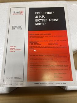 Vintage Free Spirit Bicycle Assist Motor
