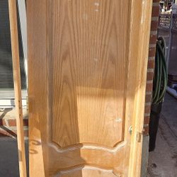 Red oak door with the frame.