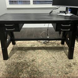 Rustic Chic Black Desk & Matching Filing Cabinet