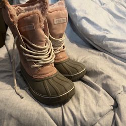 Lil Girl's Size 11 Pink LONDON FOG Collection Lace Up Fleece Lined Snow Boots