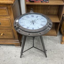 Clock Compass Accent Side End Table 