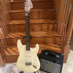 Squier Affinity Strat (New Strings) W/ Fender Amp