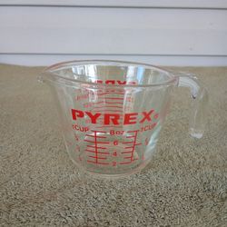 Vintage Pyrex Clear Glass, Red Markings Measuring 1 Cup, #508, Corning NY USA