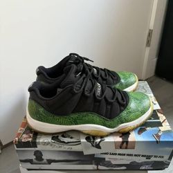 Jordan 11s Green Snakeskin 