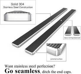 5" Stainless Steel Running Board Side Step For 2009-2018 Ram 1500 Crew Cab