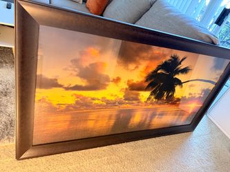 Large Framed Sunset Wall Art – 60” x 32”