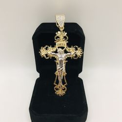 14k CRUCIFIX PENDANT WITH CZ 