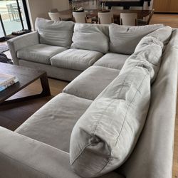 Crate & Barrel Sectional Fabric Sofa 