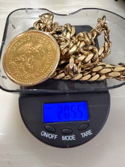 Mexican 50 pesos gold Centenario with heavy chain and Bracelet.
