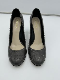 Prada High Heels Studded Gray Sz 9 (39) 