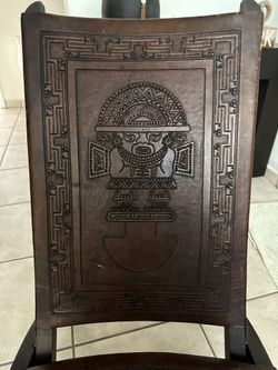 Vintage Inca Leather Folding Chairs