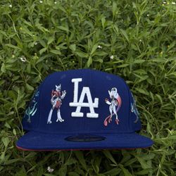 LA Dodgers Fitted Hat (Navy/Red UV – Pokémon Custom) – Size 7 1/4 – New Era 59FIFTY 🎮🔥