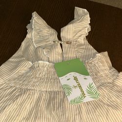 12-18 month baby girls traditional Lined dress pearl clip