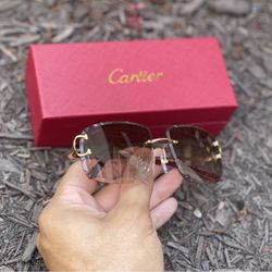  Cartier Glasses- Brown Gold 