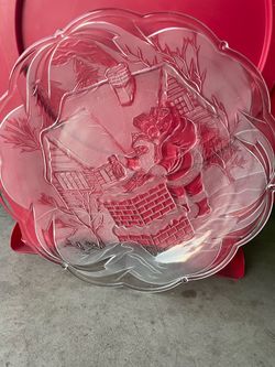 Crystal Christmas tray 17 inches n a half