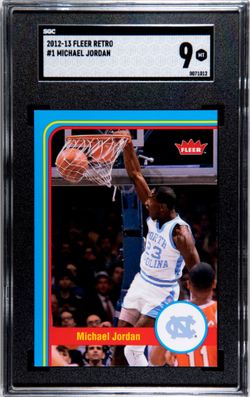 2012 Fleer Michael Jordan Retro North Carolina SGC 9 Card Basketball 