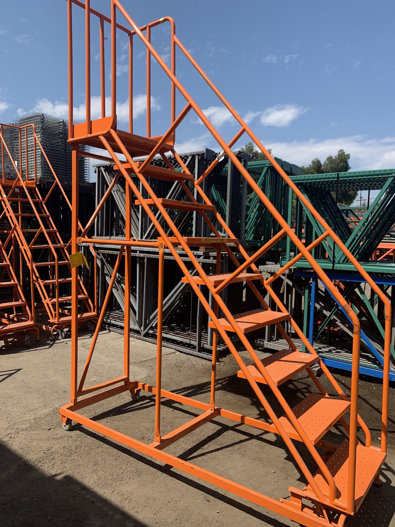 USED Heavy Duty 9- Step Rolling Warehouse Ladder- Ballymore Rolling Ladder- Free Delivery to OC