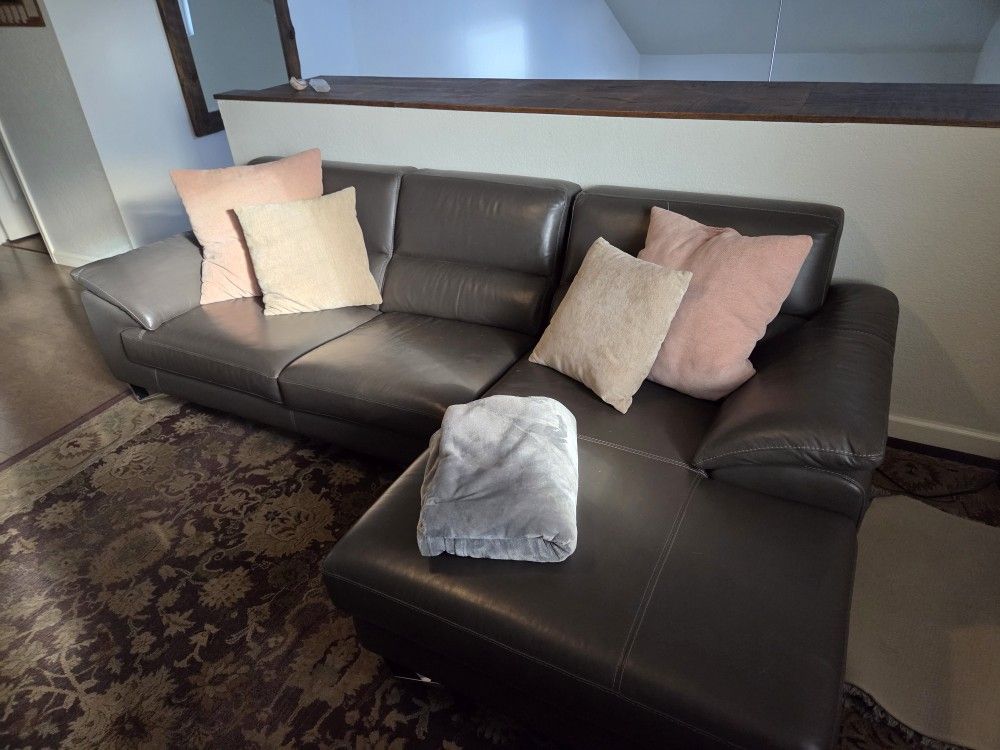 Vegan Leather Sectional Chaise
