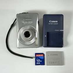 Canon PowerShot ELPH SD750 Silver 7.1MP Digital Camera with 1GB Memory & Charger